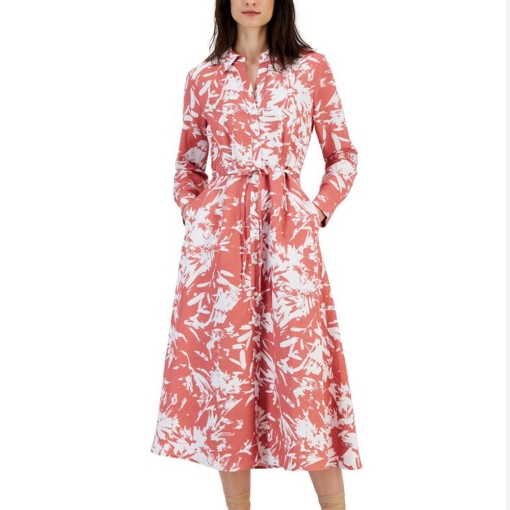 Alfani Long Sleeve Linen Shirtdress Size 4